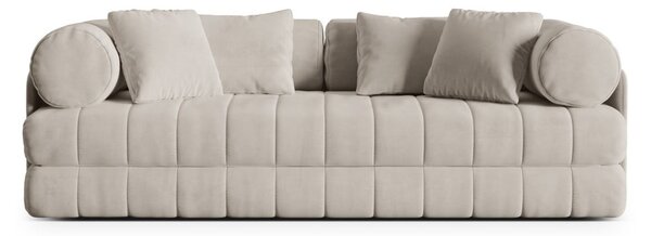 Бежов кадифен сгъваем диван 206 cm Kemi – Cosmopolitan Design