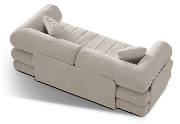 Бежов кадифен сгъваем диван 206 cm Kemi – Cosmopolitan Design