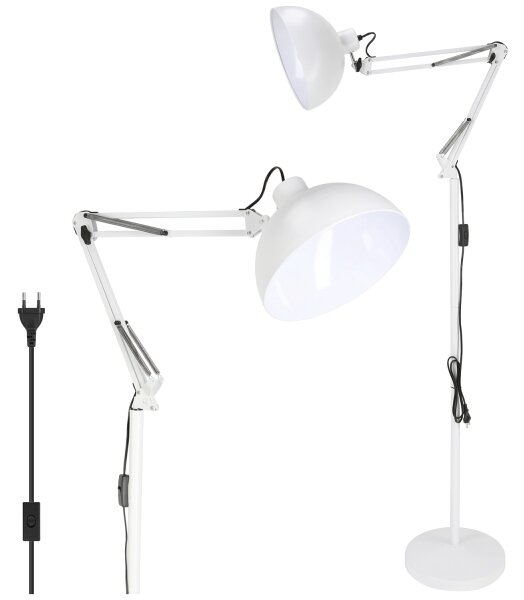 Brilagi - Гъвкава подова лампа TASKER 1xE27/60W/230V 157 cm бяла