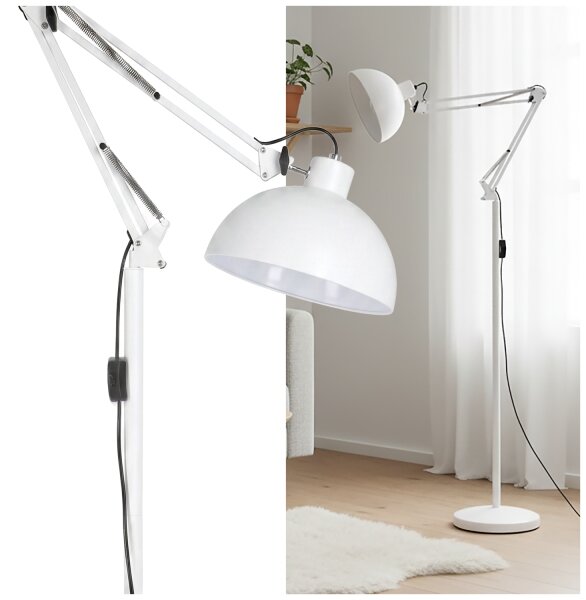 Brilagi - Гъвкава подова лампа TASKER 1xE27/60W/230V 157 cm бяла