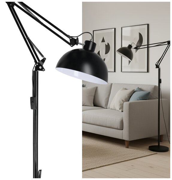 Brilagi - Гъвкава подова лампа TASKER 1xE27/60W/230V 157 cm черна
