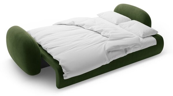 Зелен кадифен сгъваем/с място за съхранение диван 262 cm Tonale – Cosmopolitan Design