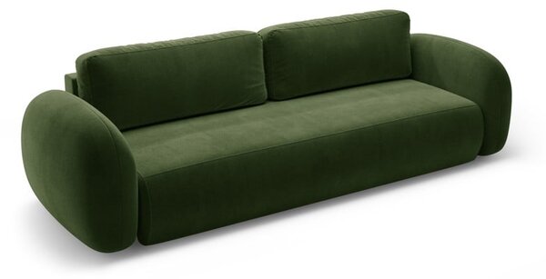 Зелен кадифен сгъваем/с място за съхранение диван 262 cm Tonale – Cosmopolitan Design