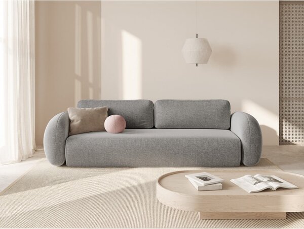 Светлосив шенилов сгъваем/с място за съхранение диван 262 cm Tonale – Cosmopolitan Design