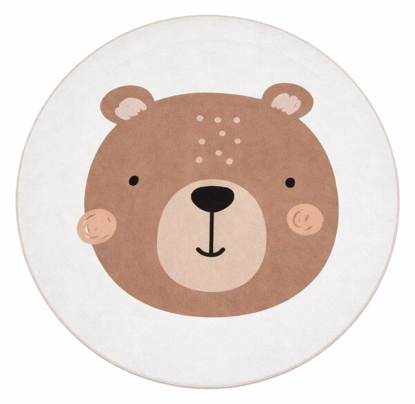 Кафяв/кремав детски килим подходящ за пране ø100 cm Teddy Bear – Mila Home
