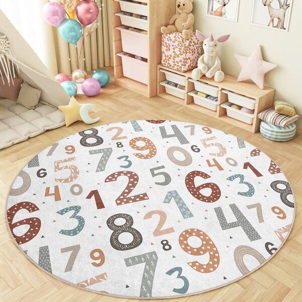 Детско килимче за игра подходящо за пране ø100 cm Happy Numbers – Mila Home