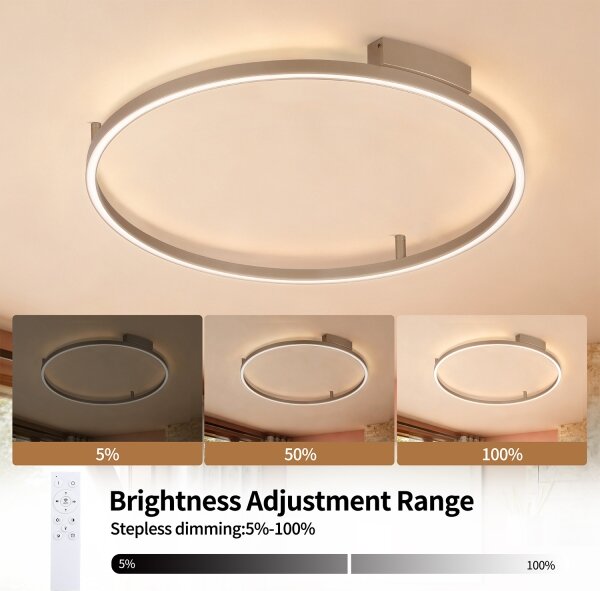 Brilagi - LED осветително тяло PORTOFINO с възможност за димиране, 60W/230V, Ø 80 см, бежово, с дистанционно управление