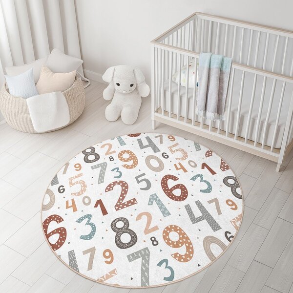 Детско килимче за игра подходящо за пране ø100 cm Happy Numbers – Mila Home