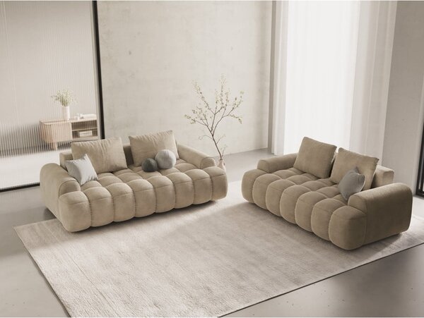 Бежов кадифен диван 175 cm Linz – Cosmopolitan Design