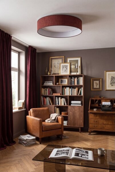 Brilagi - LED таванно осветително тяло VELVET SIMPLE, 24W, 230V, 4000K, Ø 45 см, бордо