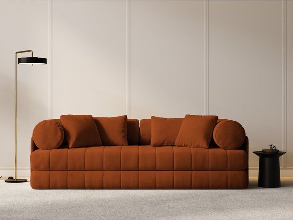 Теракотен кадифен сгъваем диван 206 cm Kemi – Cosmopolitan Design
