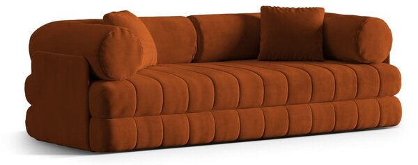 Теракотен кадифен сгъваем диван 206 cm Kemi – Cosmopolitan Design