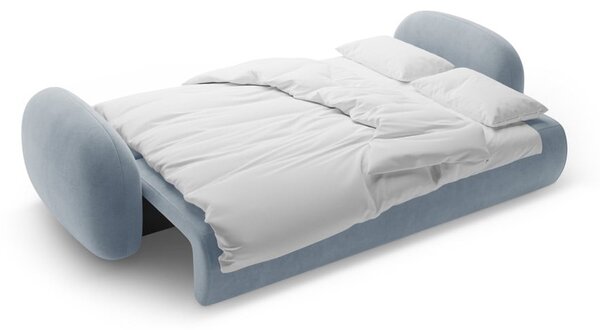 Сиво-син кадифен сгъваем/с място за съхранение диван 262 cm Tonale – Cosmopolitan Design