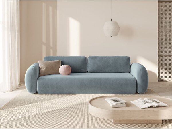 Сиво-син кадифен сгъваем/с място за съхранение диван 262 cm Tonale – Cosmopolitan Design