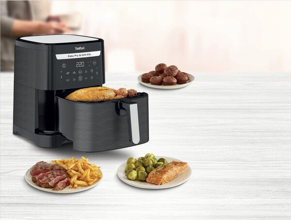 Черен фритюрник с горещ въздух Easy Fry & Grill XXL EY801815 – Tefal