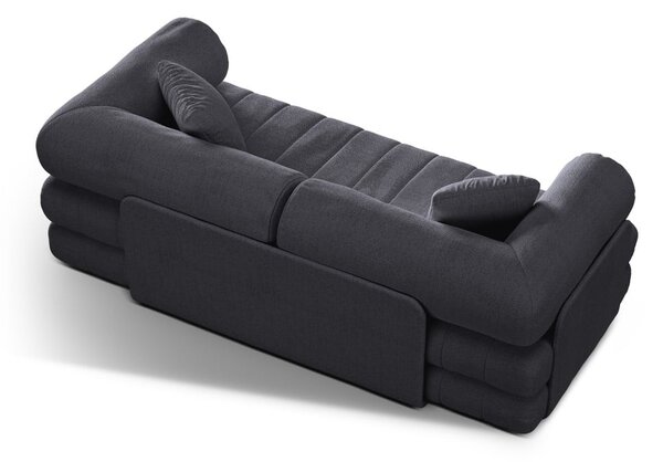 Тъмносив сгъваем диван от прежда с примки от букле 206 cm Kemi – Cosmopolitan Design
