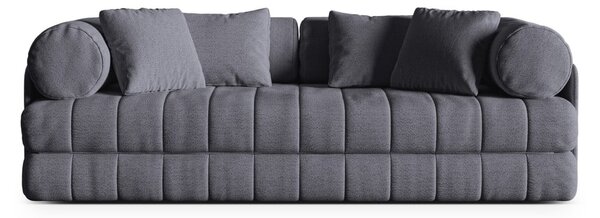 Тъмносив сгъваем диван от прежда с примки от букле 206 cm Kemi – Cosmopolitan Design
