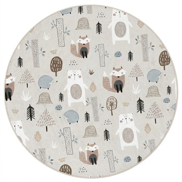 Детски килим подходящ за пране ø120 cm Forest Friends – Mila Home