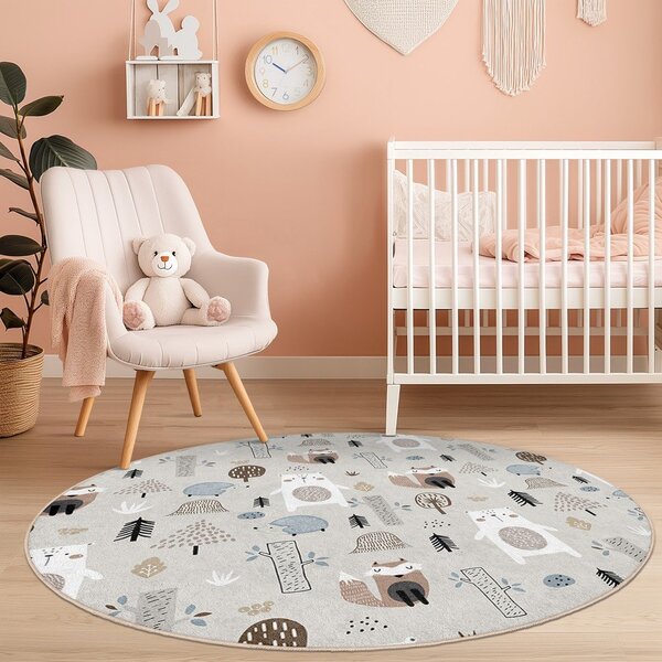Детски килим подходящ за пране ø120 cm Forest Friends – Mila Home