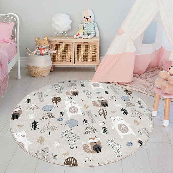 Детски килим подходящ за пране ø120 cm Forest Friends – Mila Home