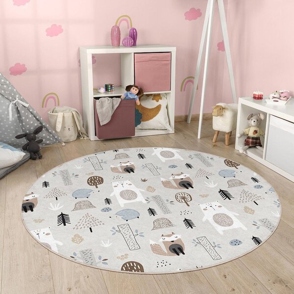 Детски килим подходящ за пране ø120 cm Forest Friends – Mila Home