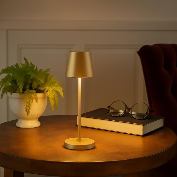 Brilliant - LED димируема акумулаторна сензорна настолна лампа ELORA LED/2,5W/5V 2700K IP44 златна