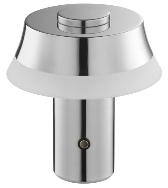 Brilliant - LED настолна лампа KINICH с докосване, димер и акумулатор, LED/2,5W/5V 2700K, лъскав хром