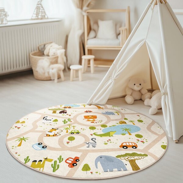 Детско килимче за игра подходящо за пране ø120 cm Savana Ride – Mila Home