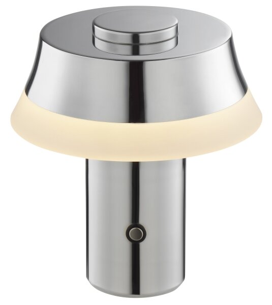 Brilliant - LED настолна лампа KINICH с докосване, димер и акумулатор, LED/2,5W/5V 2700K, лъскав хром