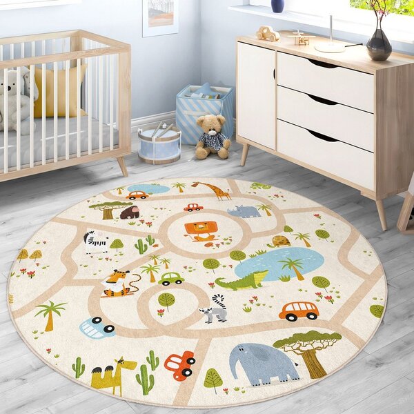 Детско килимче за игра подходящо за пране ø120 cm Savana Ride – Mila Home