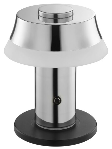 Brilliant - LED настолна лампа KINICH с докосване, димер и акумулатор, LED/2,5W/5V 2700K, лъскав хром