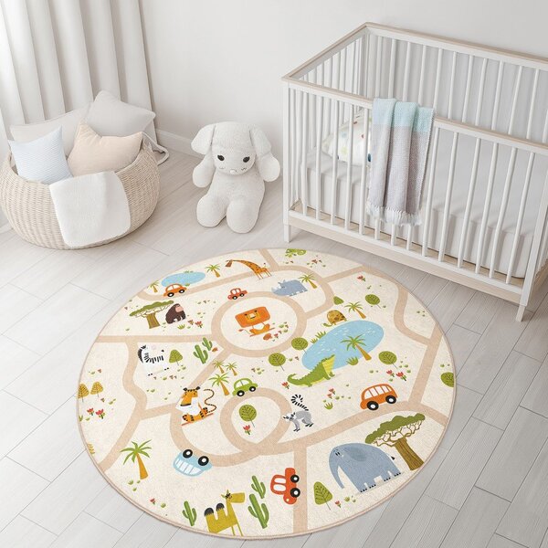 Детско килимче за игра подходящо за пране ø120 cm Savana Ride – Mila Home