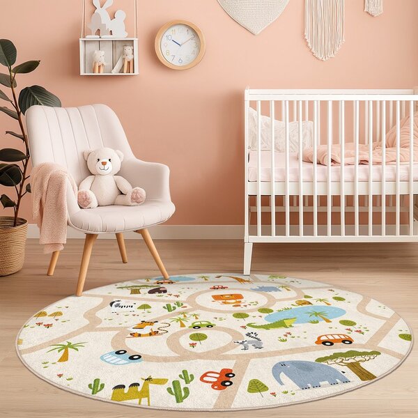 Детско килимче за игра подходящо за пране ø120 cm Savana Ride – Mila Home