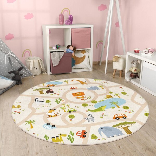 Детско килимче за игра подходящо за пране ø120 cm Savana Ride – Mila Home