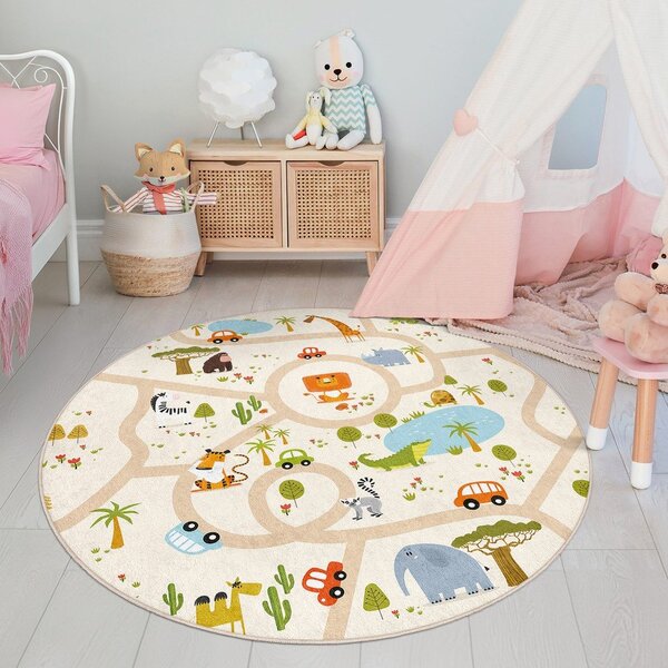 Детско килимче за игра подходящо за пране ø120 cm Savana Ride – Mila Home