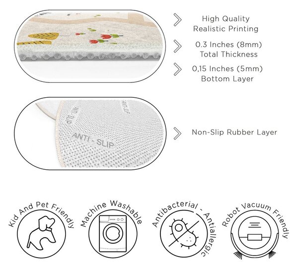 Детско килимче за игра подходящо за пране ø120 cm Savana Ride – Mila Home