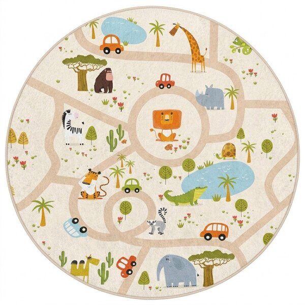 Детско килимче за игра подходящо за пране ø120 cm Savana Ride – Mila Home