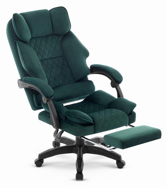 Ергономичен офис стол HC-1031 с поставка за крака - зелен