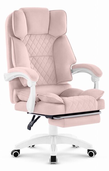 Ергономичен офис стол HC-1031 с поставка за крака - розов