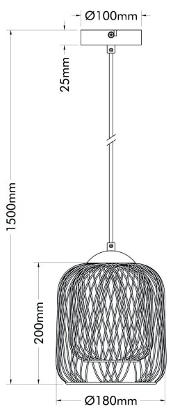 Globo 15965H - Полилей с кабел DICHTI 1xE27/40W/230V Ø 18 см