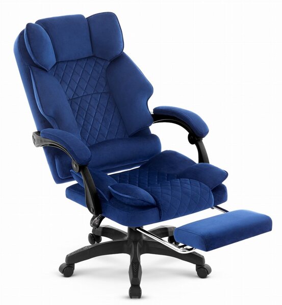 Ергономичен офис стол HC-1031 с поставка за крака - син