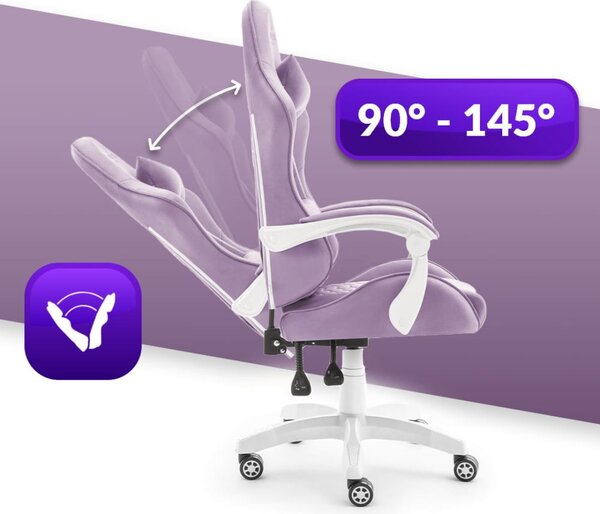 Геймърски стол HC-1000 PURPLE - кадифена тъкан