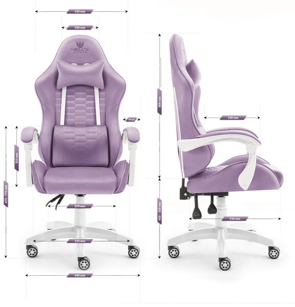 Геймърски стол HC-1000 PURPLE - кадифена тъкан