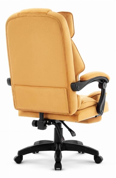 Ергономичен офис стол HC-1031 с поставка за крака - горчица жълто