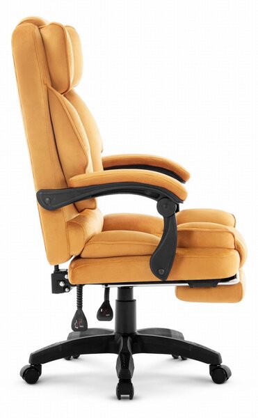 Ергономичен офис стол HC-1031 с поставка за крака - горчица жълто