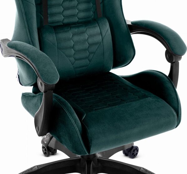 Геймърски стол HC-1000 GREEN - кадифена тъкан
