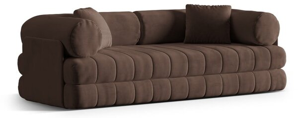 Кафяв кадифен сгъваем диван 206 cm Kemi – Cosmopolitan Design