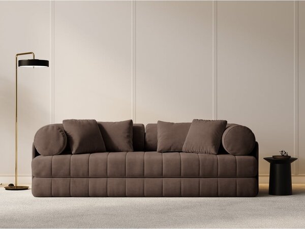 Кафяв кадифен сгъваем диван 206 cm Kemi – Cosmopolitan Design