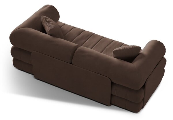 Кафяв кадифен сгъваем диван 206 cm Kemi – Cosmopolitan Design