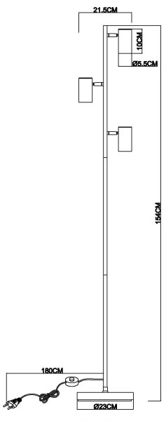 Globo 57911SSA - Подова лампа ROBBY 3x GU10/5W/230V
